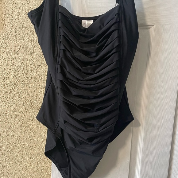 Calvin Klein Other - New Calvin Klein Black Ribbed One-Piece Swimsuit reg price $80 sz 18